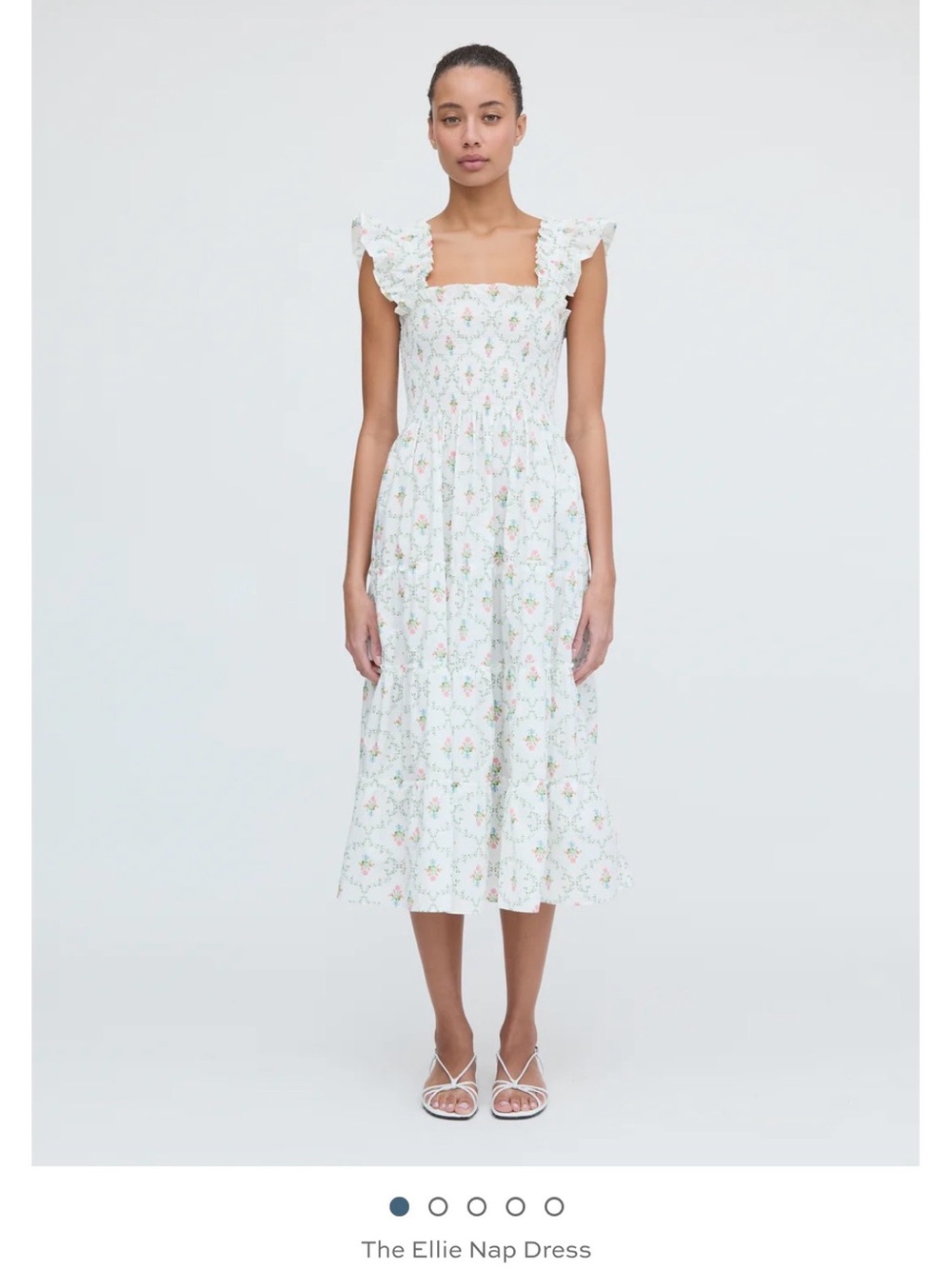 Hill House Ellie Nap Dress - Pastel Trellis Floral, Extra Small - Picture 4 of 7